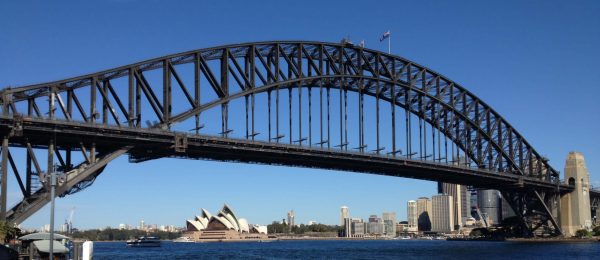Sydney Harbour Bridge with the Opera House behind on our Sydney private tours